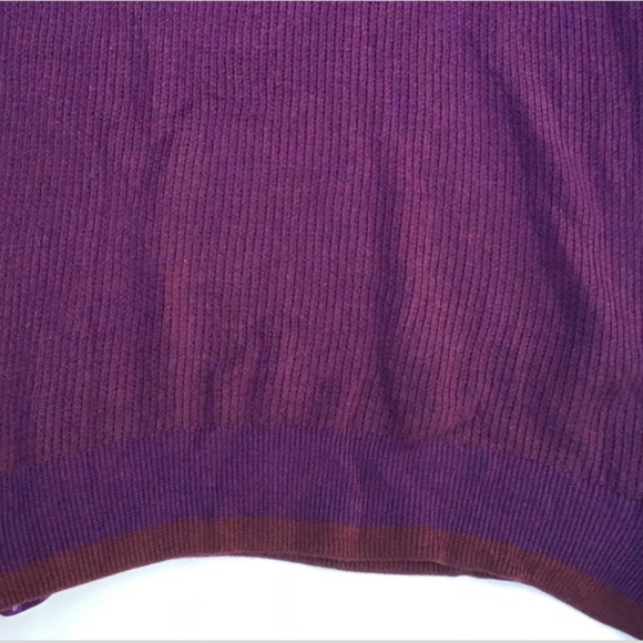 Robert Graham 1/4 zip  purple 100 % wool textured stripes pullover  Sz M - Picture 6 of 11